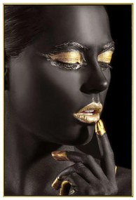 Κάδρο Γυναίκα 15-00-21140 63x93x3,5cm Black-Gold Marhome Vertical Paper,Metal