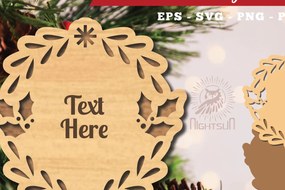 Intra απο ξύλο plywood 3mm-4mm πάχος Πρότυπο Χριστουγεννιάτικων πινακίδων 2 Δίασταση 15x15 cm INTRAFABR-113200345