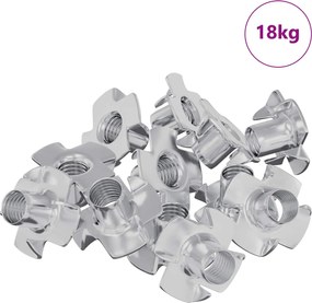 vidaXL Πριονωτό T-nut 7200 pcs Ασημί M6 χιλ. Ατσάλι