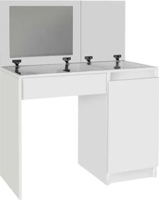 Τουαλέτα με καθρέπτη Huma Megapap χρώμα λευκό 90x45x118,2εκ.