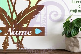 Σετ των 2 Intra απο ξύλο plywood 3mm-4mm πάχος Boho Capital Monogram Letter V Δίασταση 30x20 cm INTRAFABR-86123655