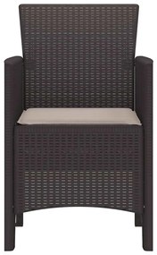 vidaXL Καρέκλα Κήπου 2 pcs Καφέ 53 x 49 x 85 εκ. PP