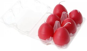 Πασχαλινό Κερί Αυγό Σετ 6τμχ Κόκκινο iliadis 6εκ. 53001