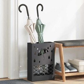 vidaXL Βάση ομπρέλας βροχής Μαύρο 28 x 12 x 41 εκ Ατσάλι