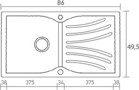 Sanitec Classic 337 (86×50) - Γρανιτένιος νεροχύτης - Granite Rust