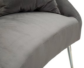 SILVERY Διθέσιος Καναπές με Μαξιλάρια Γκρι/Ασημένιος 137x69