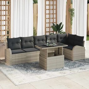 vidaXL Σετ Καναπέ Κήπου 7 pcs Ανοιχτό γκρι 100 x 55 x 73 εκ