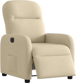 vidaXL Πολυθρόνα Ανακλινόμενη Ηλεκτρική Κρεμ Υφασμάτινη