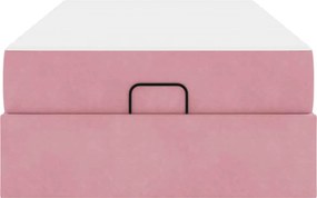 vidaXL Σκελετός κρεβατιού με στρώμα 2 pcs Ροζ Βελούδο