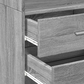 vidaXL Ντουλάπι Γκρι Sonoma 45x42,5x185 εκ. από Επεξεργασμένο Ξύλο