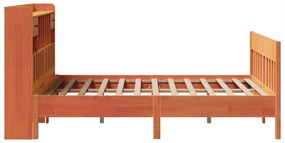 vidaXL Σκελετός Κρεβατιού Χωρίς Στρώμα Καφέ 140x200 Μασίφ Ξύλο Πεύκου