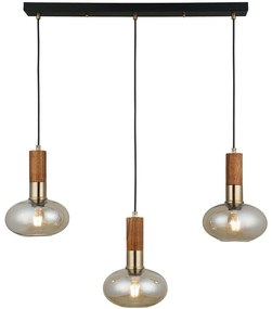 Φωτιστικό Οροφής - Ράγα Hena 341LCA1243 80x176cm 3xE27 40W Brown-Gold Opviq