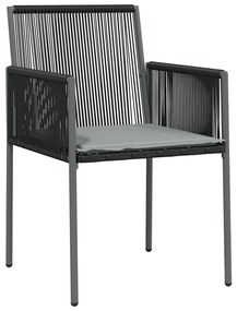 vidaXL Σέτ φαγητού για κήπο 5 pcs Μαύρο Ράτα PE