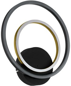 Φωτιστικό Τοίχου - Απλίκα Lanacera 390088 30x32,5cm Led Black-Gold Eglo Aluminum,Plastic,Steel