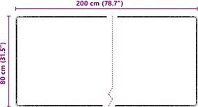 vidaXL Δερμάτινο Χαλί Μαύρο 80 x 200 cm 100% Πολυπροπυλένιο Τούφτα