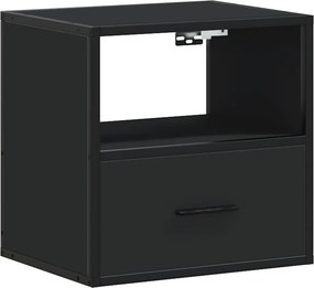vidaXL Επίτοιχο ντουλάπι κομοδίνου Μαύρο 40x31x39,5 cm