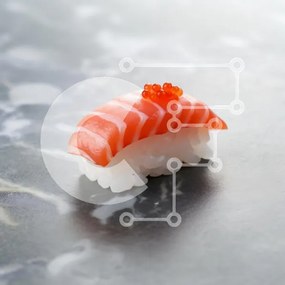 Σετ των 2 Intra Συλλεκτικό Ξύλινο Παζλ Plywood 4mm - Νόστιμο σούσι σολομού Σε Ξύλινο Κουτί - Διαστάσεις: 10x10 cm – 25 κομμάτια