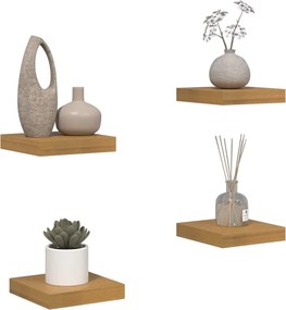 vidaXL Ράφι Τοίχου 4 pcs Μπεζ 23 x 23,5 x 4 εκ Επεξεργασμένο ξύλο
