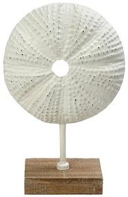 Διακοσμητικό Επιτραπέζιο Μεταλλικό-Ξύλινο Αχινός Λευκό ESPIEL 25,5x10x38,5εκ. ICY305