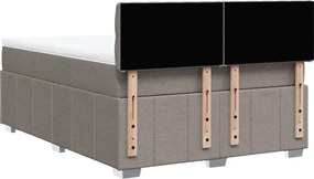 vidaXL Κρεβάτι Boxspring με Στρώμα Taupe 140x200 εκ. Υφασμάτινο