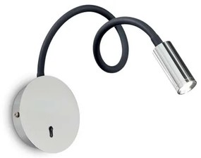Απλίκα Σποτ φωτιστικό τοίχου LED Focus-2 λευκό μαύρο χρώμιο Ideal Lux-203188-Χρώμιο 203188