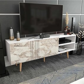 Έπιπλο Τηλεόρασης Ronas 322RTC2455 160x35x38,6cm Marble Effect White