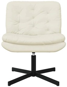vidaXL Γυριστή Χαλαρωτική Καρέκλα Κρεμ 63 x 75 x 76 εκ Βελούδο