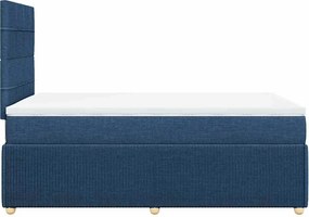 vidaXL Κρεβάτι Boxspring με Στρώμα Μπλε 120x200 εκ. Υφασμάτινο