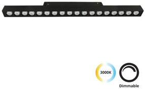 Φωτιστικό Μαγνητικής Ράγας LED 21W 3000K 36,5x4,4 Magnetic Viokef 4244403 Μαύρο