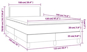 ΚΡΕΒΑΤΙ BOXSPRING ΜΕ ΣΤΡΩΜΑ ΣΚΟΥΡΟ ΓΚΡΙ 120X190 ΕΚ ΥΦΑΣΜΑΤΙΝΟ 3269717