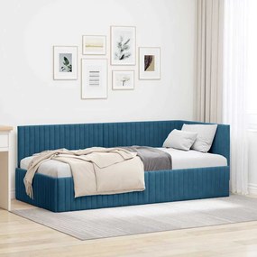 VidaXL Κρεβάτι Γωνίας Μπλε 90 x 190 cm Βελούδο