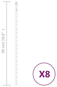 vidaXL Λαμπάκια Μετεωρίτης Εξ./Εσ. Χώρου 8 τεμ 50εκ Ψυχρό Λευκό 288LED