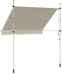 vidaXL Τέντα Συρόμενη Χειροκίνητη Κρεμ 250 εκ.