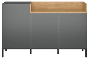 Μπουφές Beril Ανθρακί-Χρυσό Δρυς 155.1x42x98.6cm - TO-BERIL3D - TO-BERIL3D