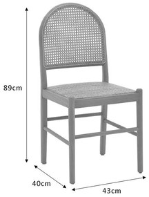 Καρέκλα Alessia ξύλο οξιάς-rattan φυσικό 43x40x89εκ 43x40x89 εκ.