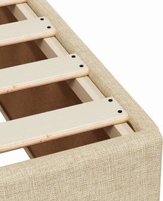 vidaXL Σκελετός Κρεβατιού Χωρίς Στρώμα Κρεμ 140x200 εκ.Υφασμάτινο