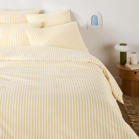 Μαξιλαροθήκη από βαμβάκι, ριγέ υφαντό, Soizic Yellow