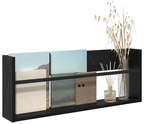 vidaXL Ράφι Περιοδικών Μαύρη Οξυά 80 x 12 x 30 εκ Επεξεργασμένο ξύλο