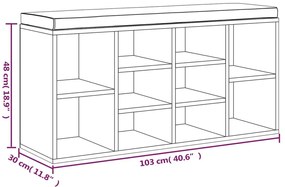 vidaXL Παπουτσοθήκη Καφέ Δρυς 103x30x48 εκ. από Επεξεργασμένο Ξύλο