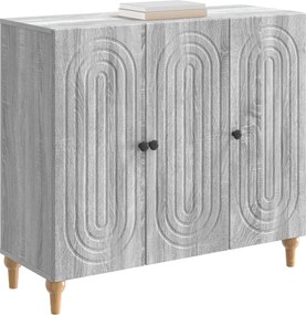 vidaXL Πλαϊνό γραφείο Γκρι Sonoma 89 x 34,5 x 80 εκ Επεξεργασμένο Ξύλο
