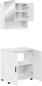 vidaXL Σετ Επίπλων Μπάνιου Επιτοίχιο 2 pcs Υψηλής γυαλάδας λευκό