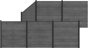 vidaXL Πάνελ Φράχτη 6 pcs WPC και Αλουμίνιο Γκρι