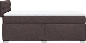 vidaXL Κρεβάτι Boxspring με Στρώμα Σκούρο Καφέ 90x190 εκ. Υφασμάτινο