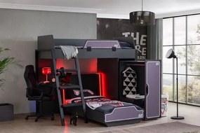 Stewehome Κρεβάτι κουκέτα με γραφείο και ντουλάπα