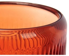 Κηροπήγιο Gift Decor Πορτοκαλί Πλακίδιο Κρυστάλλινο 9 x 9,5 x 9 cm Ρίγες (12 Μονάδες)