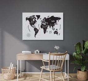 Εικόνα ενός μοναδικού ασπρόμαυρου χάρτη σε φελλό - 120x80  color mix