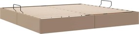 vidaXL Κρεβάτι Οθωμανικού Τύπου Καπουτσίνο 200 x 200 cm Τεχνητό Δέρμα