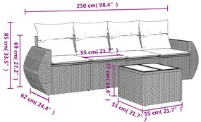 ΣΑΛΟΝΙ ΚΗΠΟΥ ΣΕΤ 5 ΤΕΜΑΧΙΩΝ ΓΚΡΙ ΣΥΝΘΕΤΙΚΟ ΡΑΤΑΝ ΜΕ ΜΑΞΙΛΑΡΙΑ 3253429