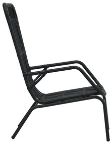 Καρέκλα Κήπου Μαύρη από Συνθετικό Ρατάν - Μαύρο