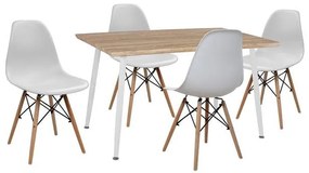 Σετ τραπεζαρίας C10349.02 5τμχ με Τραπέζι 120x70x76.5εκ. & Καρέκλες TWIST Λευκές